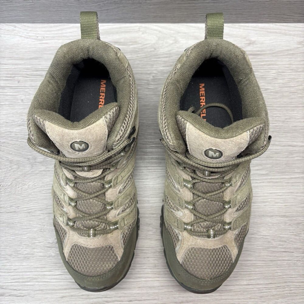 Merrell Moab 2 Mid Boots Mens 10 Green Waterproof Vibram Gorpcore Hiking Trail - Picture 4 of 12